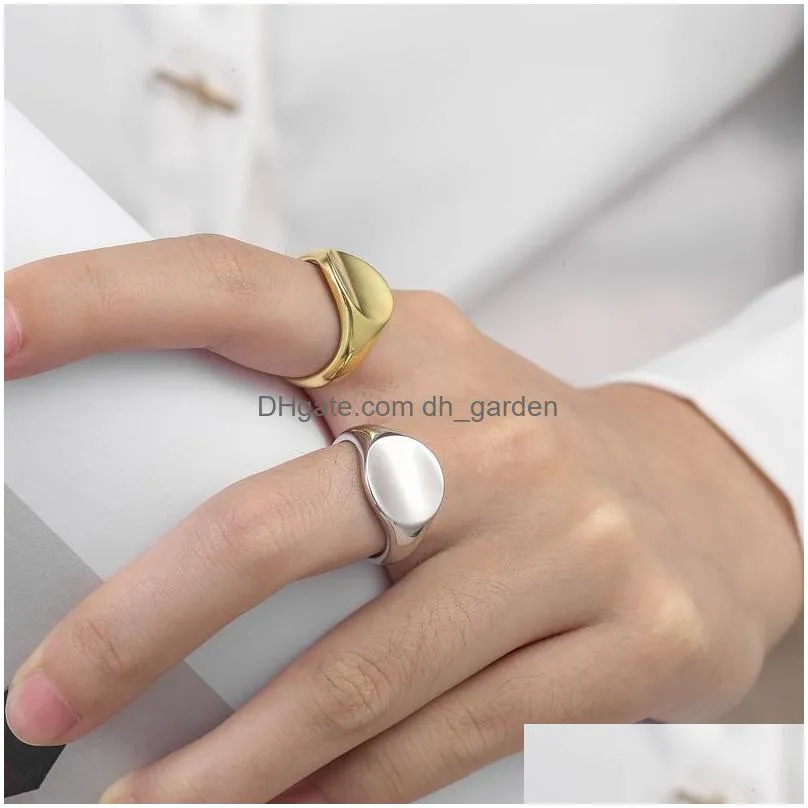 Band Rings Fashion Irregar Round Circle Geometric Ring Gold Sier Color Open Finger Rings For Women Men S-R715 Drop Delivery J Dhgarden Ot8G3