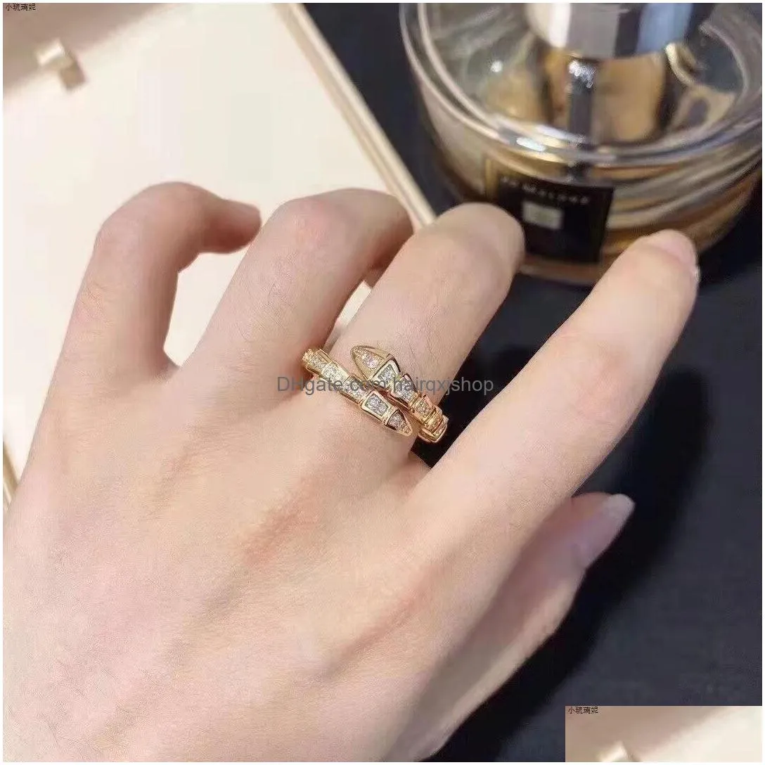 Band Rings Designer Ring Ladies Rope Knot Luxury With Diamonds Fashion Rings For Women Classic Jewelry 18K Gold Plated Rose Wedding Dr Dhkm2