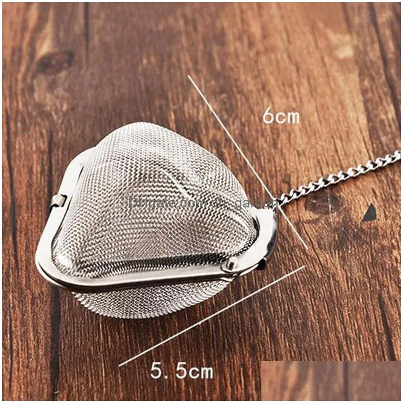 stainless steel tea strainer creative heartshaped mesh teas infuser home coffee vanilla spice filter diffuser reusable