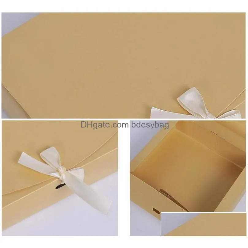 24.5x20x7cm large gift box cosmetic bottle scarf clothing packaging color paper box with ribbon underwear packing box lx1792