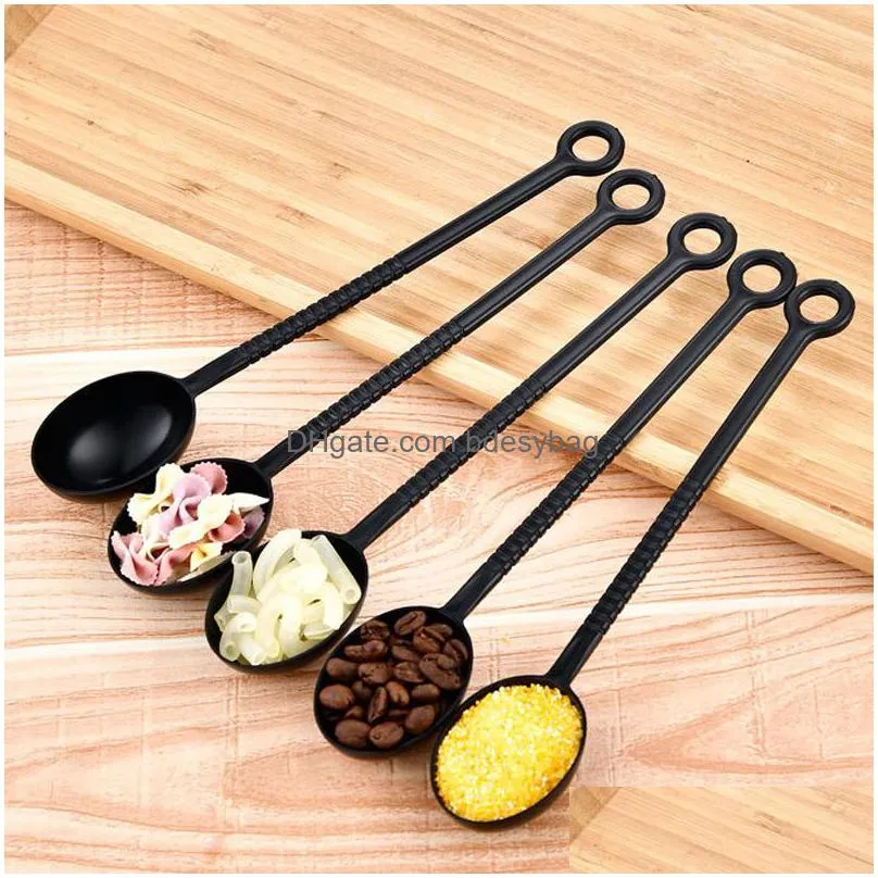 long handle measuring spoon foodgrade plastic spoon for bubble teatapioca boba pearls coffee stirring spoons wholesale lx4724
