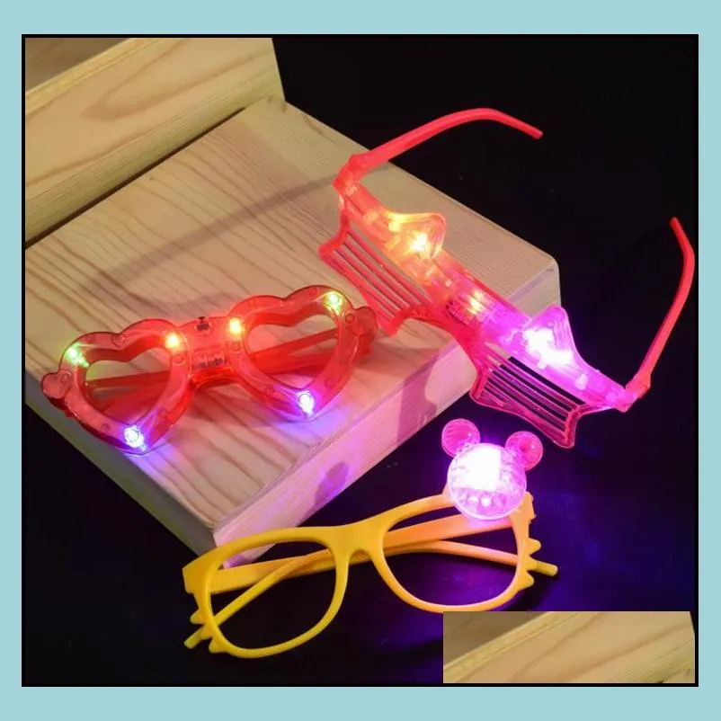 glow sunglass chlidren adults christmas halloween shutter shades led light up flashing blink glasses sunglasses party atmosphere props