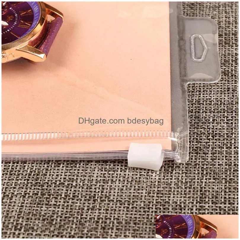 transparent pvc zipper bag cosmetic jewelry bag watch tool self sealing packaging bags factory wholesale lx2608