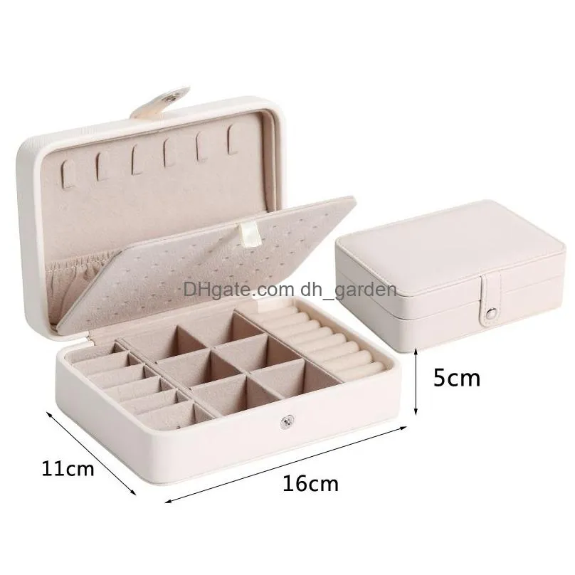 Jewelry Boxes 2022 Jewelry Organizer Display Travel Jewellery Case Boxes Portable Box Leather Storage Earring Holder Drop De Dhgarden Otiwj