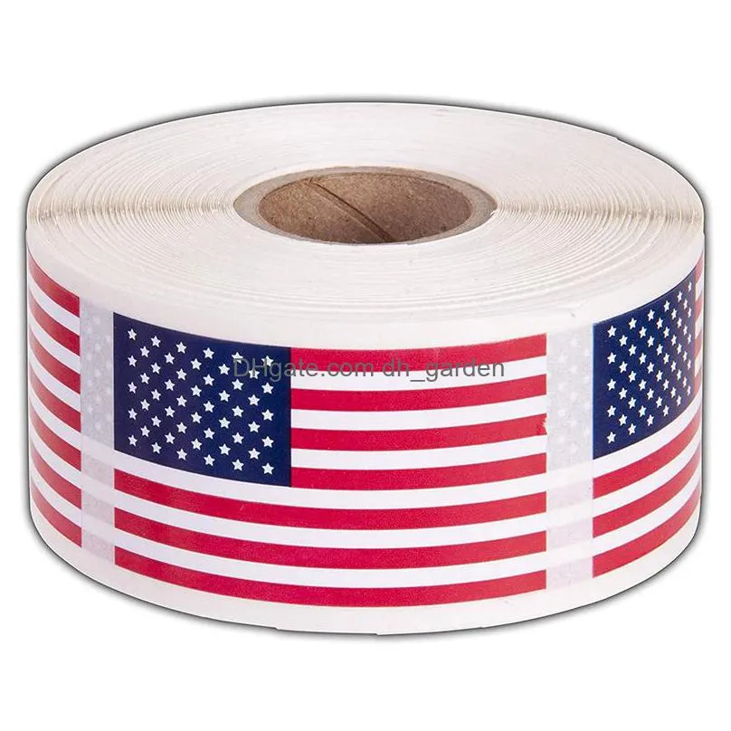 american flag stickers 250pcs/roll creativity us independence day creative gift sealing sticker gifts wrapping supplies