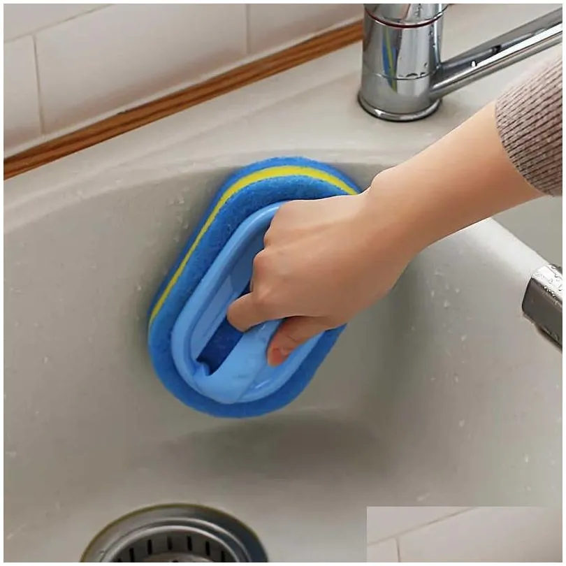 kitchen cleaning bathroom toilet kitchen glass wall cleaning bath brush handle sponge bath bottombathtub ceramic cleaning tools