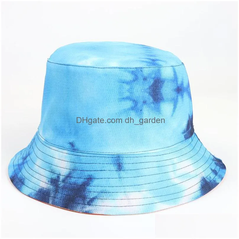 tie dye bucket hat fashion double sided painted outdoor casual cap sun hat wide brim hats