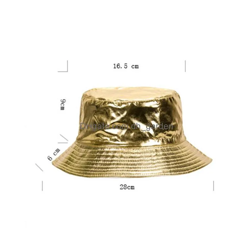 pu leather bucket hat doublesided wide brim hats mens and womens hip hop cap outdoor sun hat