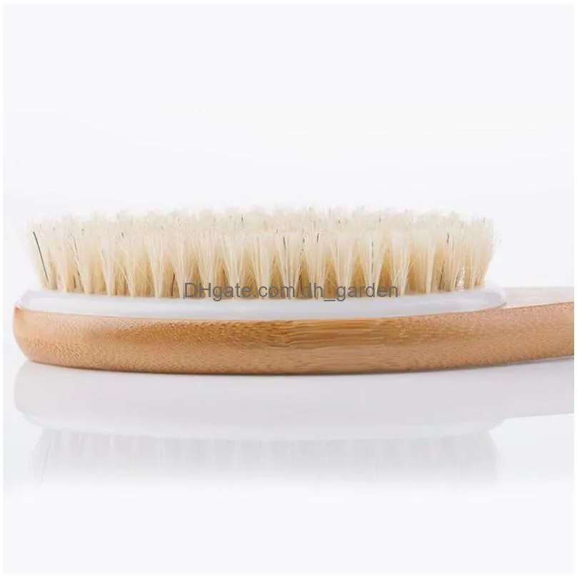 curved handle bath brush can be hung type natural bristles bathroom full body massage cleaning brushes