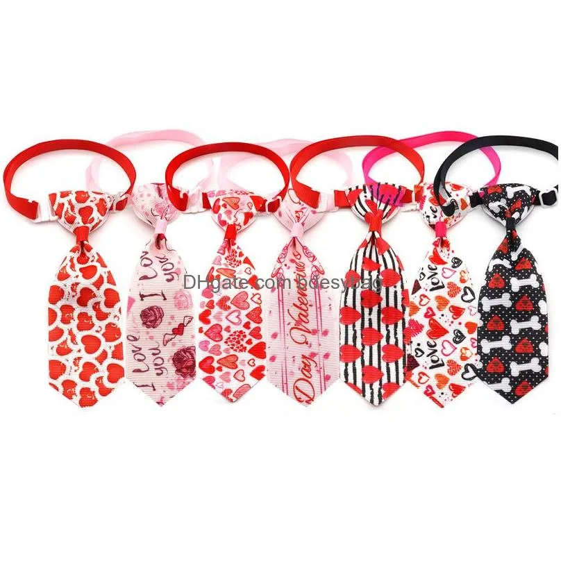 Dog Apparel Printing Handmade Summer Style Pet Dog Apparel Puppy Cat Bow Ties Adjustable Bowties Bowknot Cats Collar Pets Grooming Acc Dhwjb