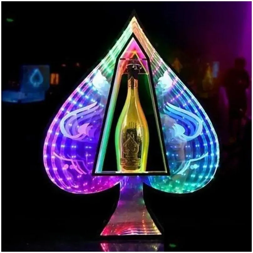 Other Bar Products Led Luminous Armand De Brignac Bottle Presenter Glowing Ace Of Spade Glorifier Display Vip Service Tray Wine Rack F Dhcsz