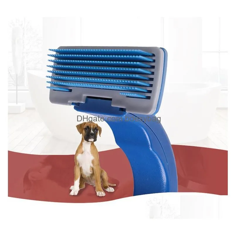 Dog Grooming Pet Dog Grooming Matic Hair Removal Comb Push Plate Cat Mas Anti Shedding One-Click Drop Delivery Home Garden Pet Supplie Dh1Yp