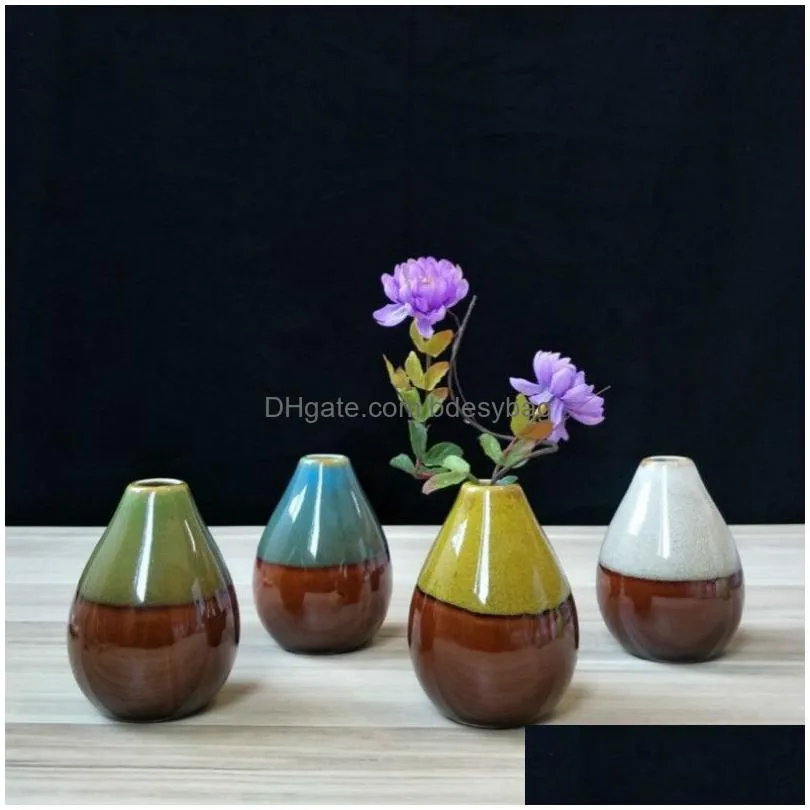 Vases Ceramic Flower Pot Vase Creative Delicate Festival Gifts Office Porcelain Home Table Decor Ornament Mini Drop Delivery Home Gard Dh8Ox