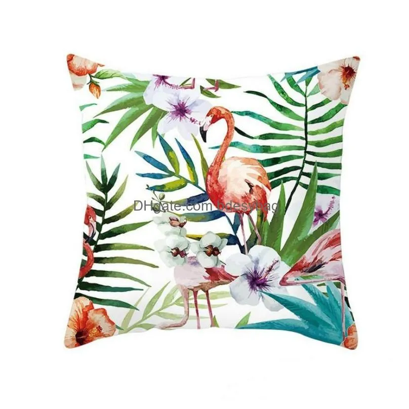 Cushion/Decorative Pillow Tropical Plant Decorative Pillow Er Polyester Sofa Cushion Case Leaf Geometry Wedding Decoration Drop Delive Dhokh