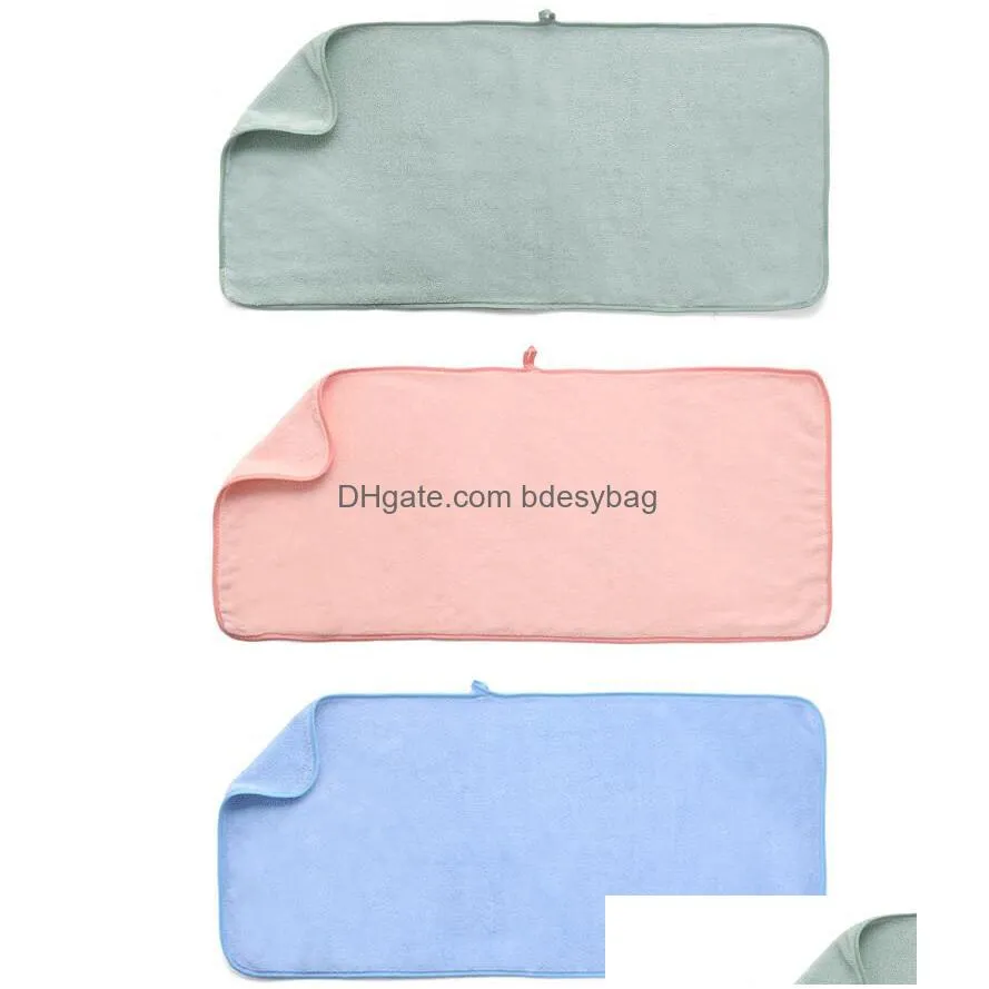 Towel Thickened Absorbent Coral Veet Cut Edge Towels Plain Wash Soft Face Towel For Home Polyester Drop Delivery Home Garden Home Text Dhqjz