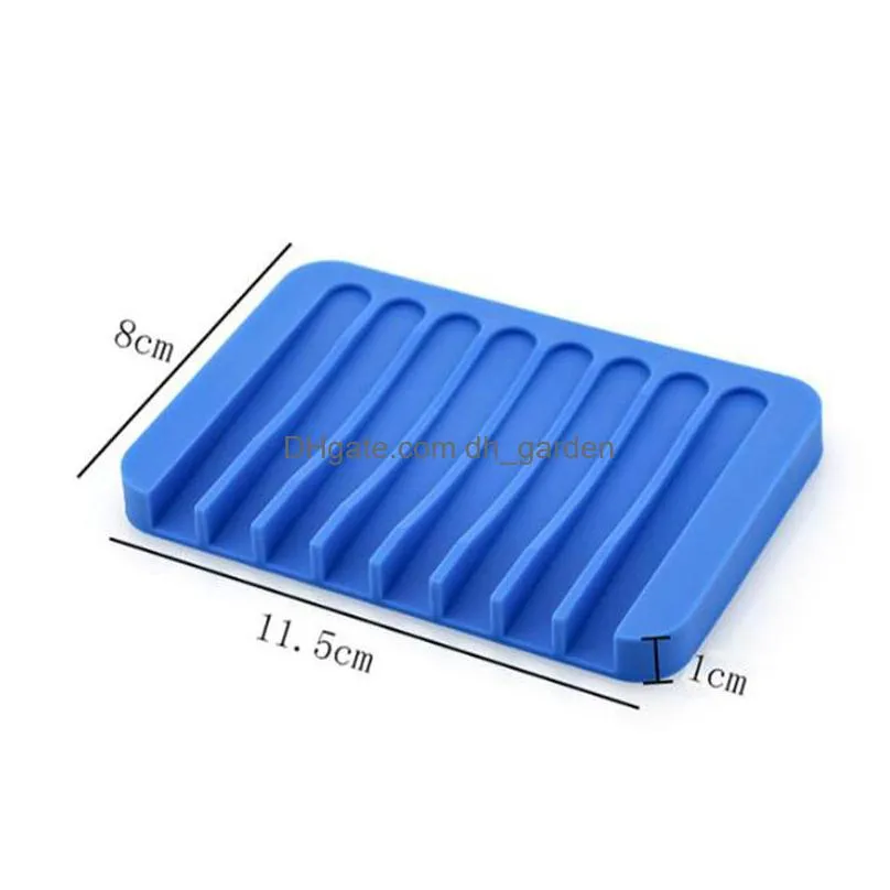 fashion silicone soap dishes plate holder tray drainer soaps storage rack shower waterfal for bathroom kitchen counter