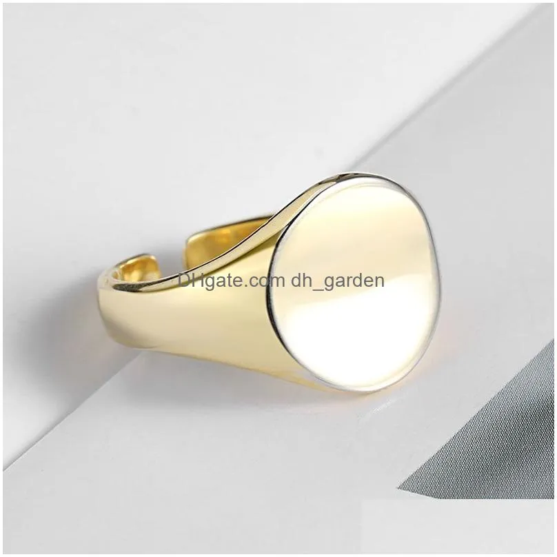 Band Rings Fashion Irregar Round Circle Geometric Ring Gold Sier Color Open Finger Rings For Women Men S-R715 Drop Delivery J Dhgarden Ot8G3