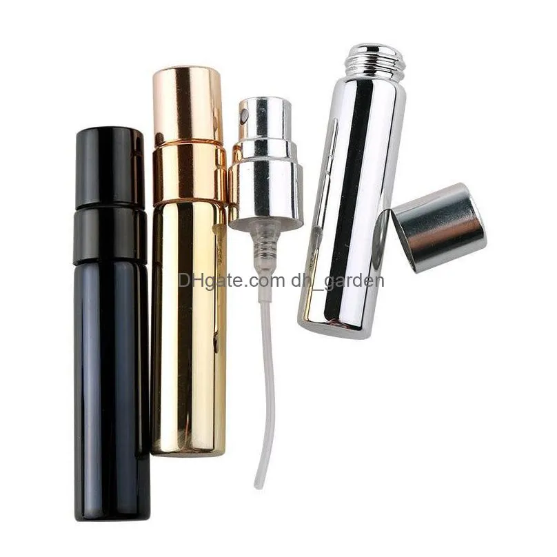 mini 5ml electroplated glass spray perfume bottle presspacked travel portable shading small sample bottles 3 colors