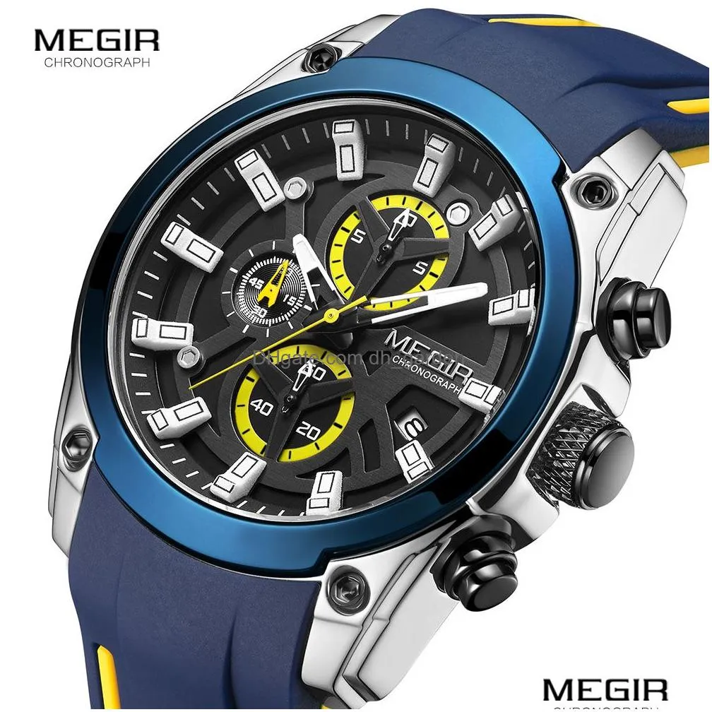 Wristwatches Mens Military Sport Watches Men Waterproof Fashion Blue Sile Strap Wristwatch Man Luxury Top Brand Luminous Dro Dhgarden Otwsa