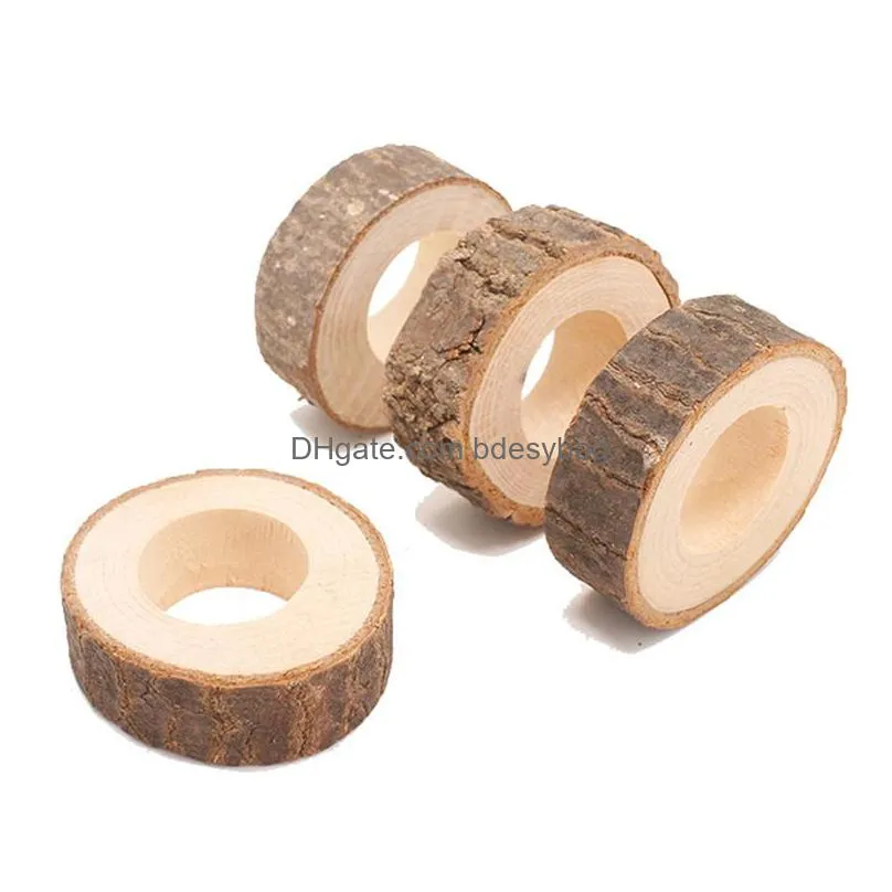 wedding supplies new rustic wood table decor creative birthday party bar wood napkin ring wedding diy decoration ct0423