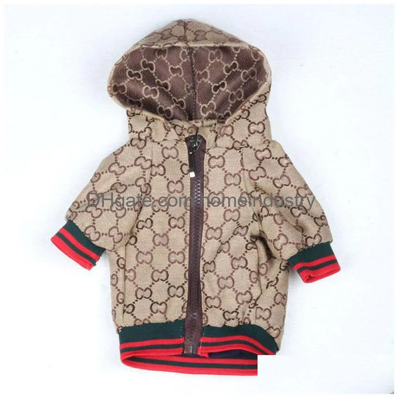 2022 christmas autumn winter warm hoodie jackets for dog designers printed pet clothes zipper hooded lovely bulldog corky cat pet products supplies 6254