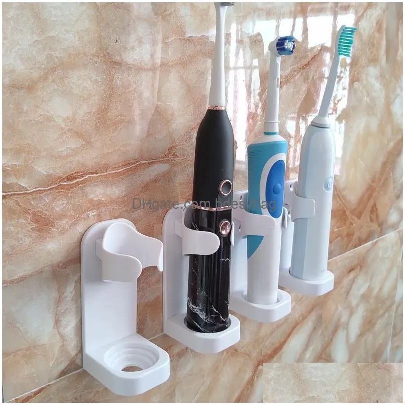 Toothbrush Holders Creative Electric Toothbrush Holder Traceless Stand Rack Wall-Mounted Base Adapt Bathroom Accessories Drop Delivery Dhwtr
