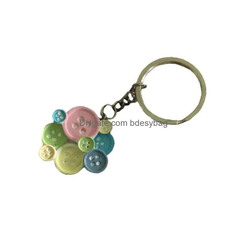 cute resin button shape key chain keychain baby shower favors and gift party souvenir wedding favor souvenir za1168