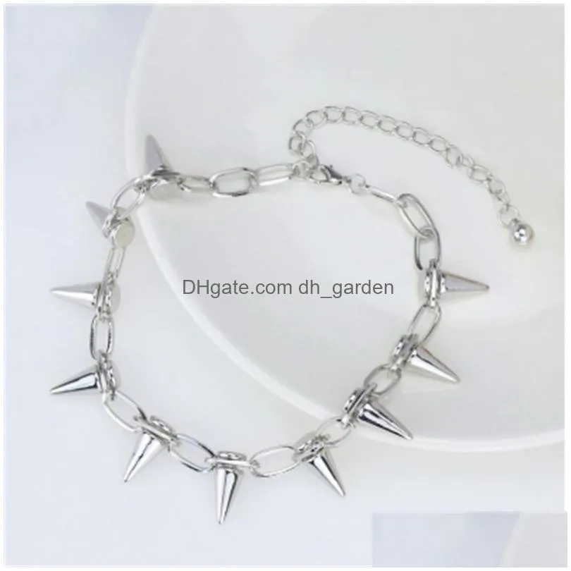 Chokers Fashion Punk Handmade Womens Necklace For Spike Rivet Female Chain Necklaces Exaggeration Rock Chokers Drop Delivery Dhgarden Otzro