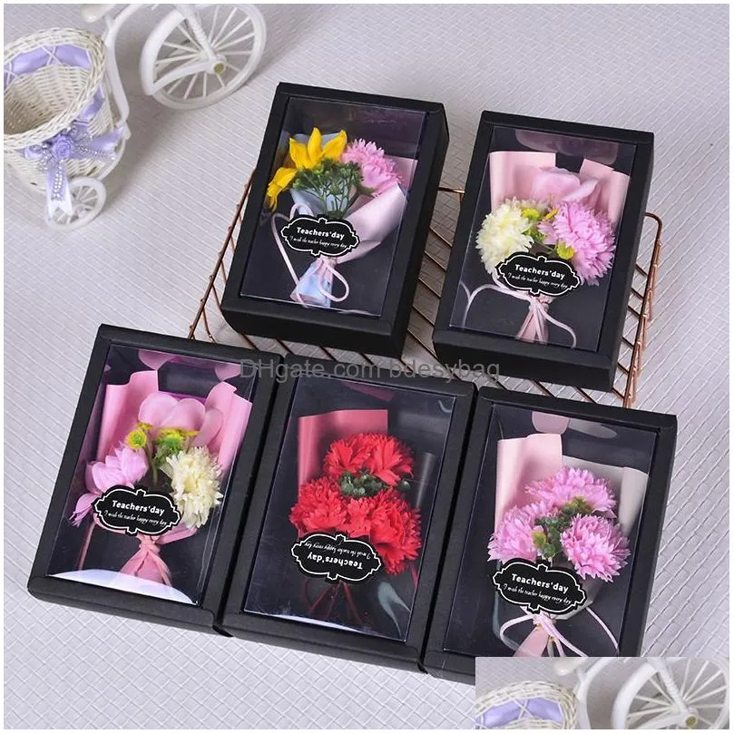 Decorative Flowers & Wreaths Mini Artificial Soap Roses Carnation Flower Bouquet Flores Plant Birthday Christmas Wedding Valentines Da Dhvib