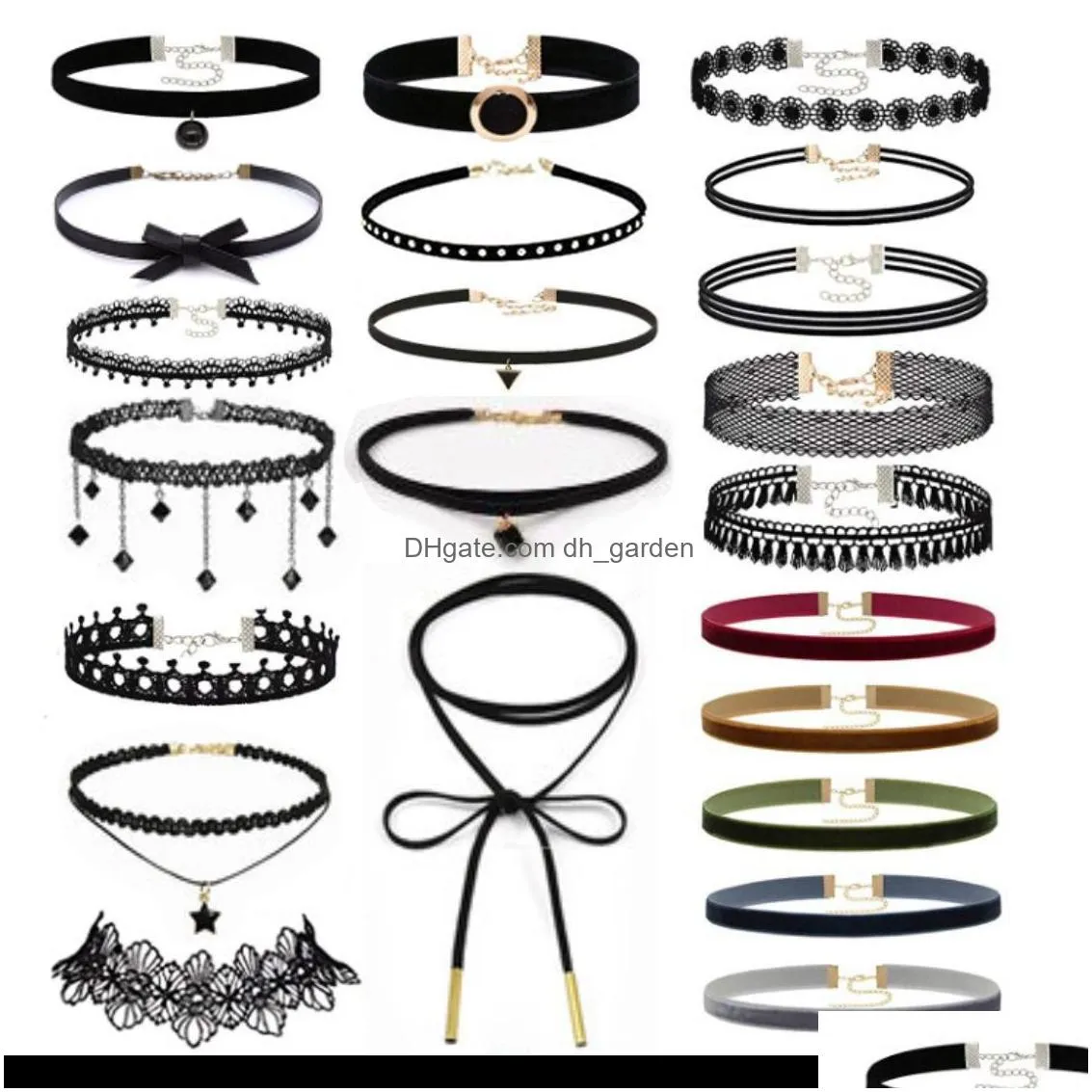 Chokers Vintage Choker Necklace For Women Collar Torques Trendy Neck Jewelry Stretch Charm Gothic Punk Drop Delivery Jewelry Dhgarden Otxvj