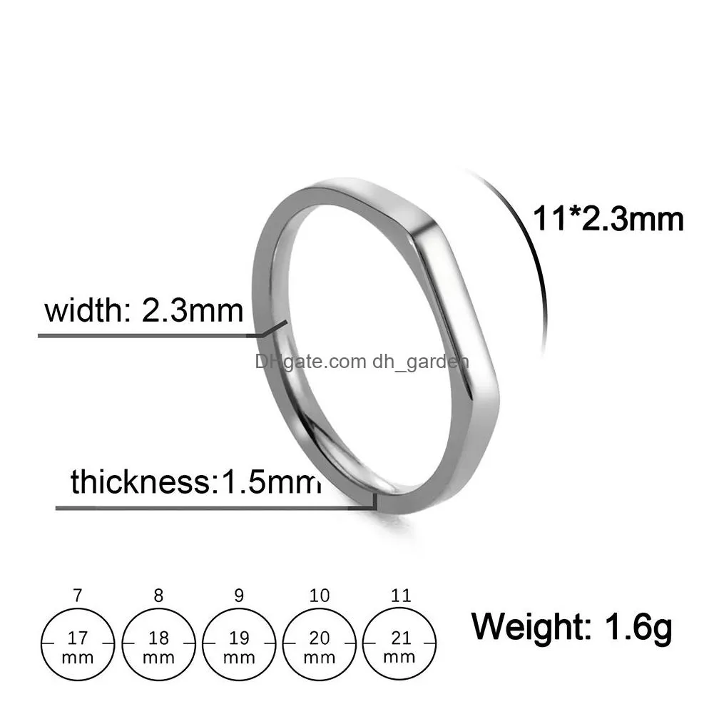Band Rings Stainless Steel Mens Womens Rings Classic Gold Color Finger Ring Trend Fashion Wedding Couple Jewelry Wholesale D Dhgarden Otsah