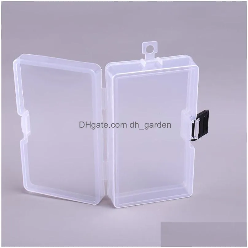 transparent plastic jewelry storage box 3 color lock can hang rectangular pp parts boxes dhs