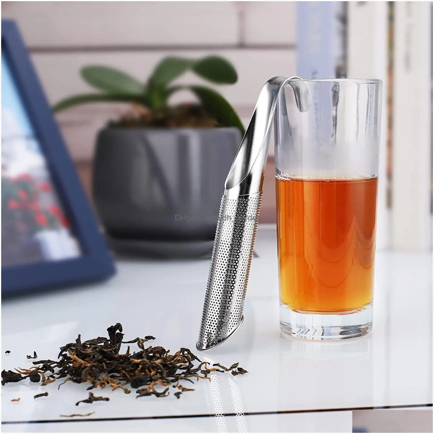 stainless steel tea strainers pipe teas infuser hanging style home coffee vanilla spice filter diffuser kitchen accessories