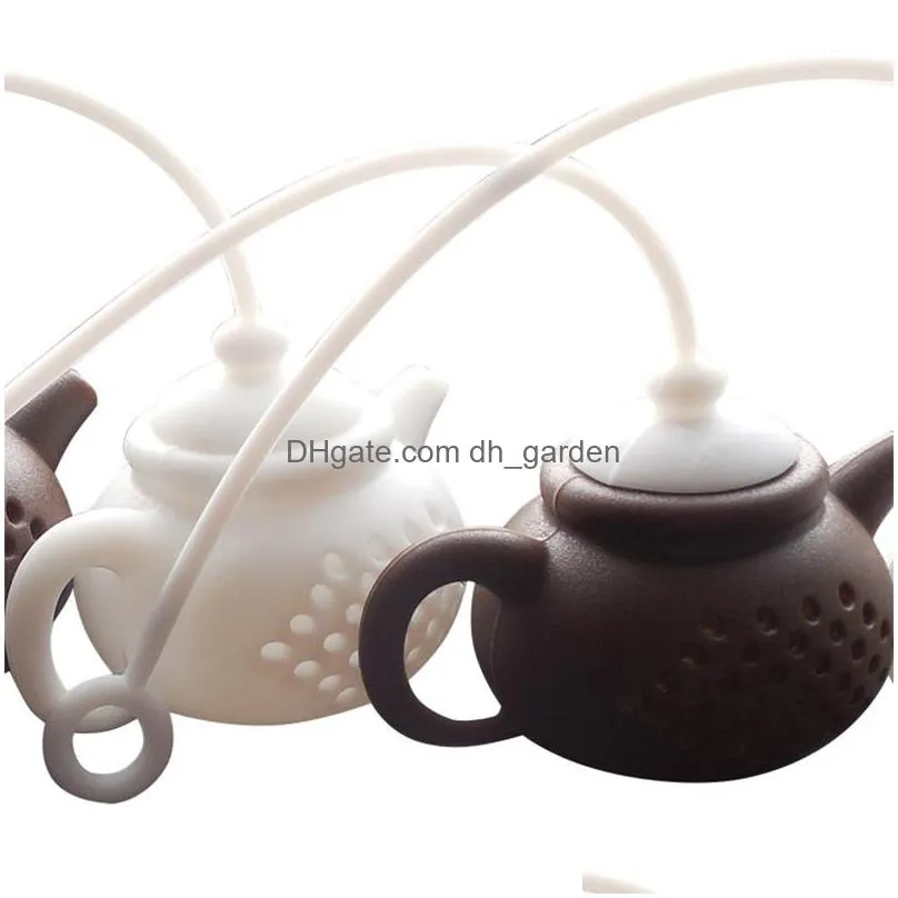 silicone tea infuser tools creativity teapot shape reusable filter diffuser home teas maker kitchen accessories 7 colors