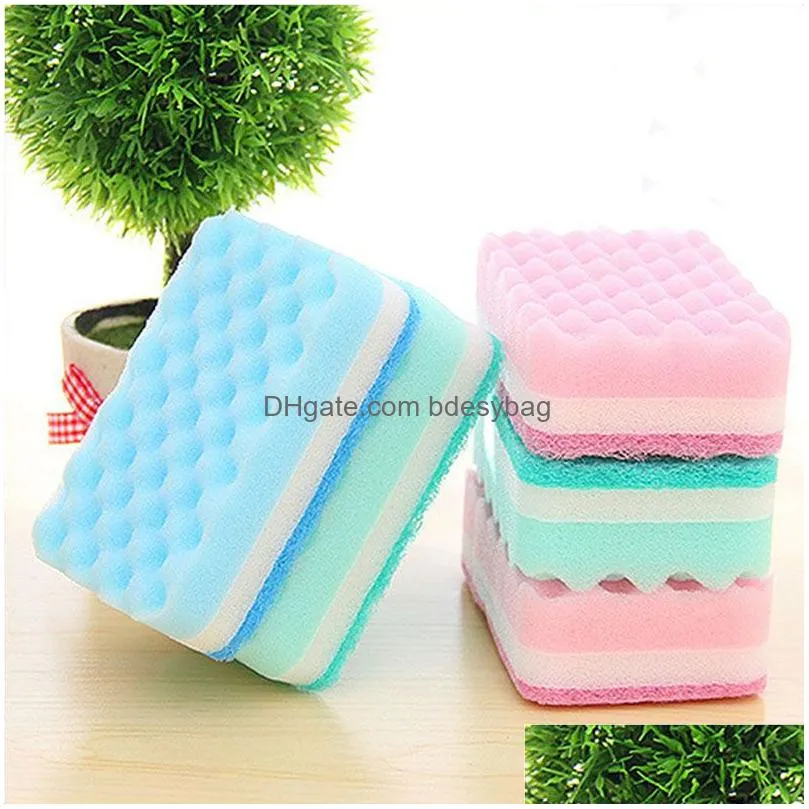 Sponges & Scouring Pads Cleaning Sponges Pads Kitchen Cleanings Tool Home Essential Color Random Household Wave Sponge Drop Delivery H Dh0Xl