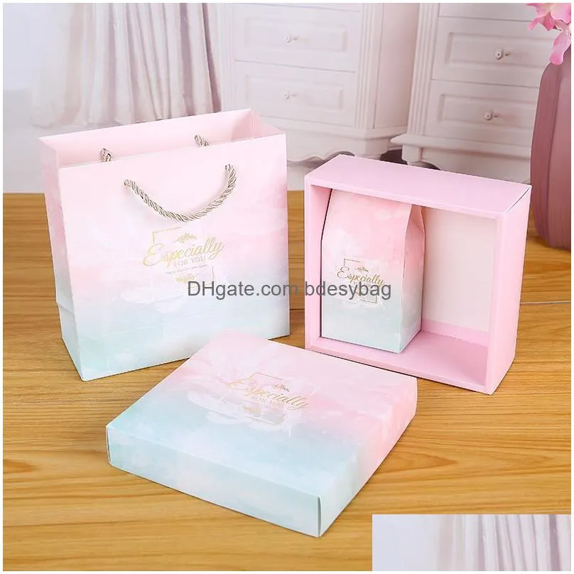 Gift Wrap Printed Gift Wrap Square Shape Paperboard Candy Chocolate Present Packaging Box For Wedding Birthday Mothers Day Drop Delive Dhjrk