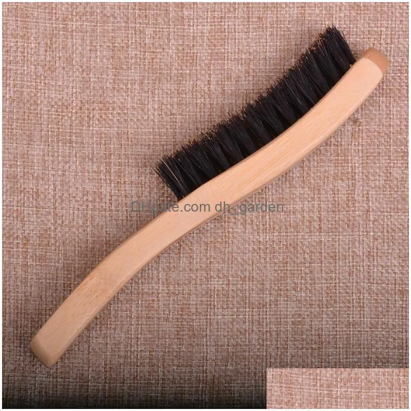 portable mens beard brushes natural bamboo long handle face brush pig bristles household cleaning tools 16cm