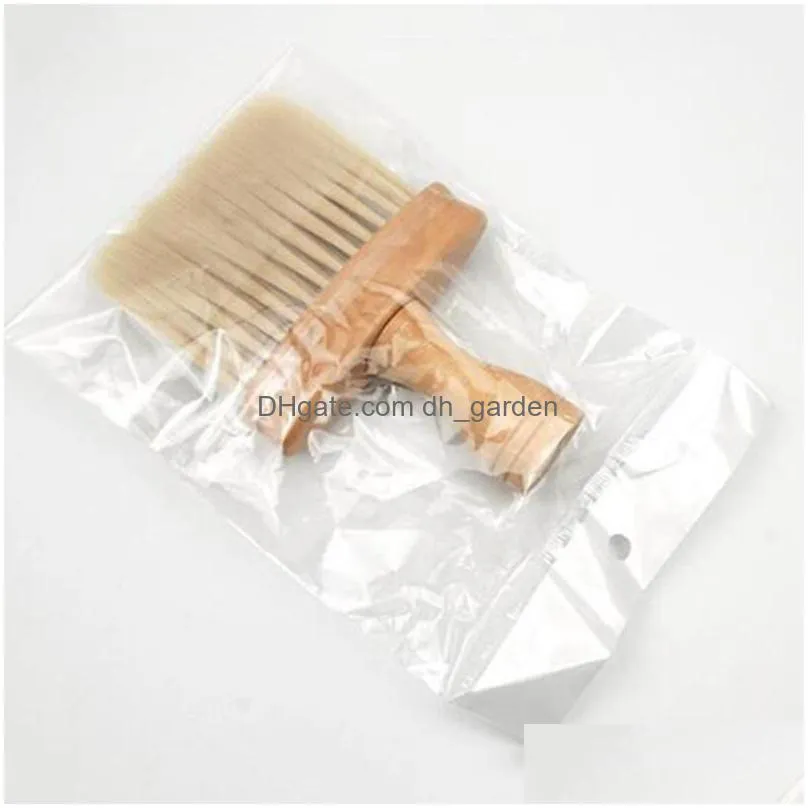 wooden hair cleaning brushes professional soft neck duster brush barber salon accessory tool