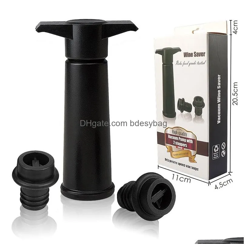 Other Bar Products Home Vacuum Bar Wine Saver Pump Black Bottles Plugs Rubber Suction Bottle Stopper Drinks Caps Drop Delivery Home Ga Dhycw
