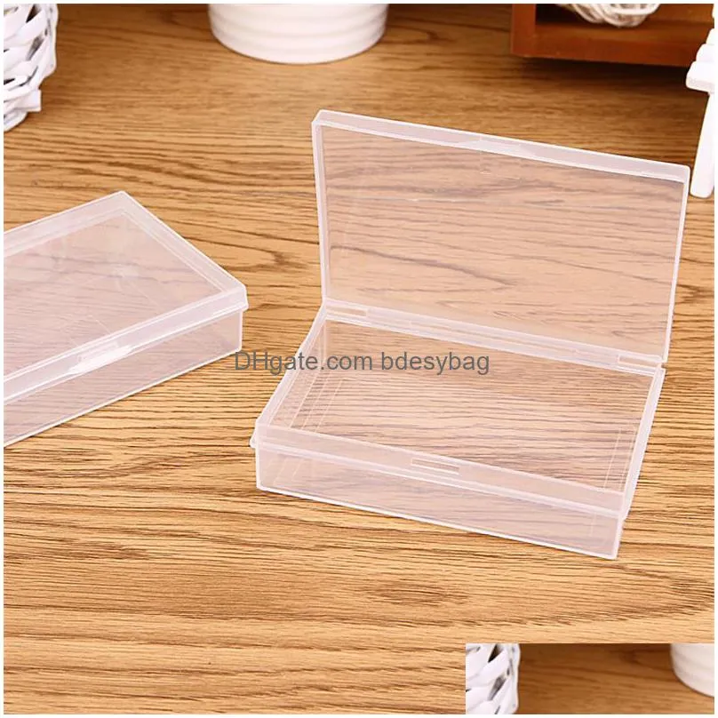 transparent plastic storage box clear square plastic jewelry storage boxes business card box 9.2x6x2cm lx2821