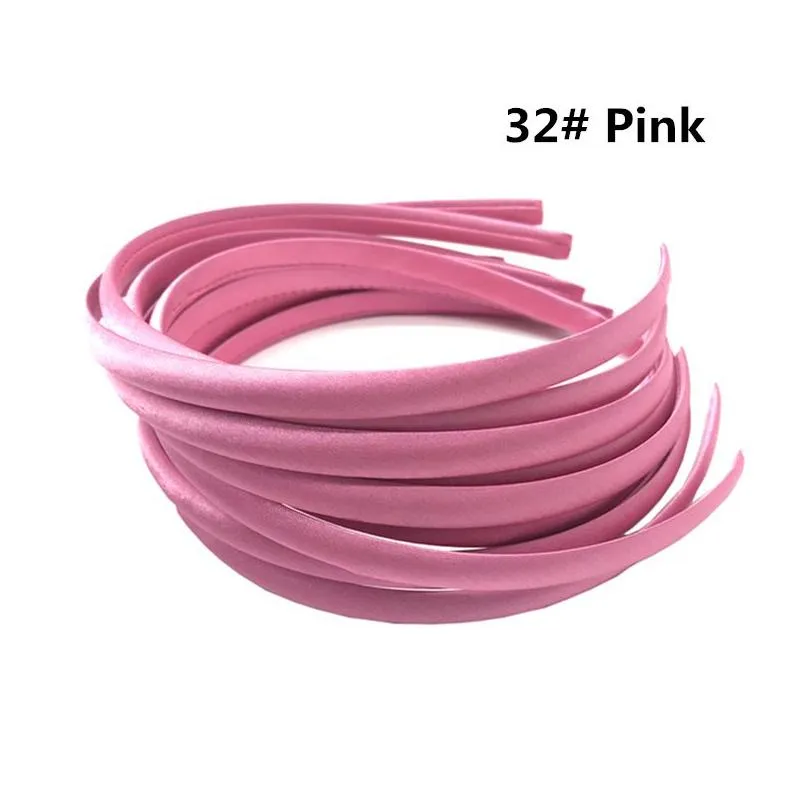 10pcslot 10mm 30 colors solid color satin fabric covered resin hairband ribbon adult girls headband kids diy hair accessories6917955