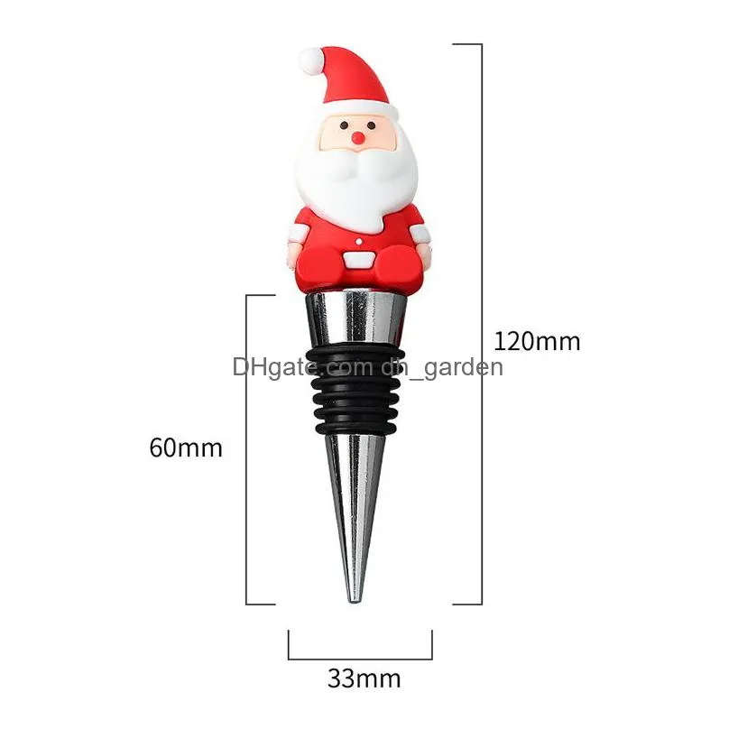 cartoon santa wine stoppers bar tools christmas party decorations metal champagne wine corks 7 styles