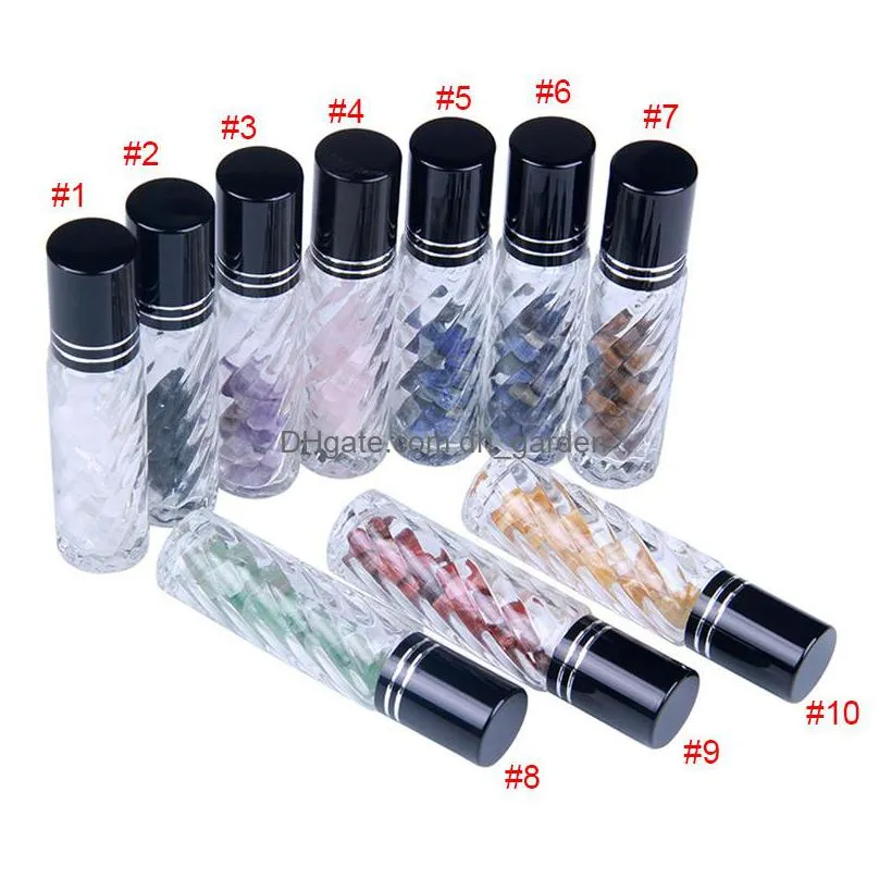 10ml jade roller ball bottle crystal stone thread essential oil bottle portable empty cosmetic bottles