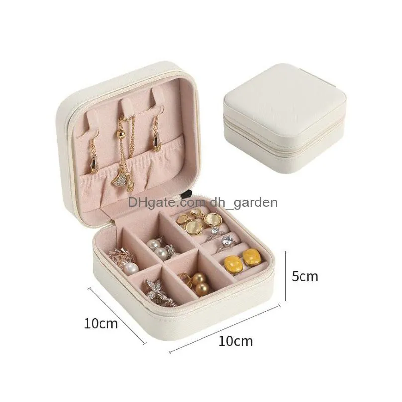 Jewelry Boxes 2022 Jewelry Organizer Display Travel Jewellery Case Boxes Portable Box Leather Storage Earring Holder Drop De Dhgarden Otiwj