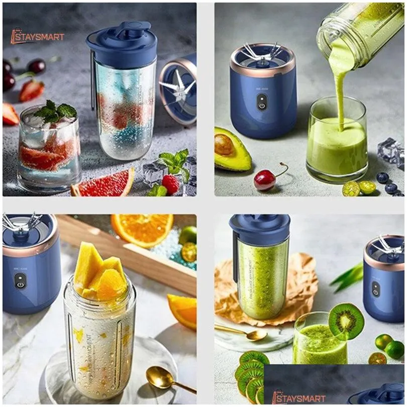 fruit vegetable tools portable small electric juicer 6 blades juicer cup household multi function fruit juice cup automatic smoothie blender