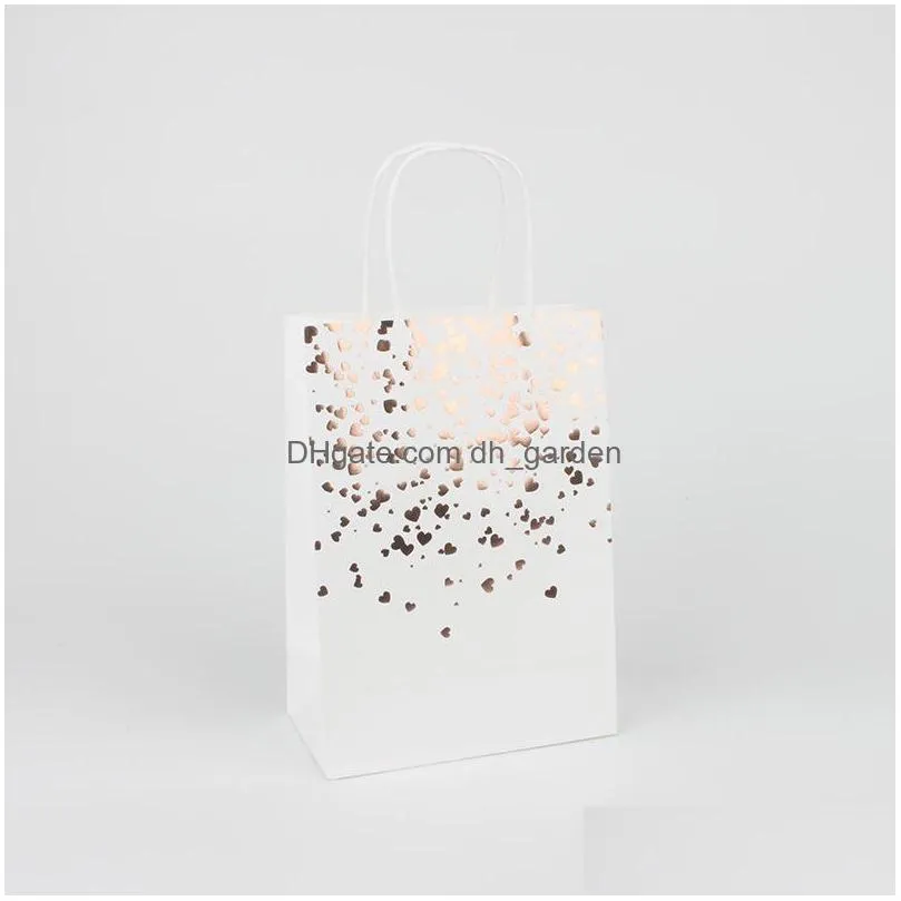 bronzing kraft paper bag tote bag gift wrap fashion printing holiday gifts packaging storage bags