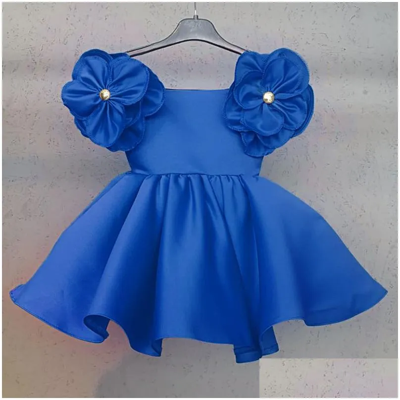 Christening dresses Fashion Flowers Girls Dress 1st Year Birthday Party Baby Baptism Dress For Girls Princess Christmas Costume Infants Vestidos