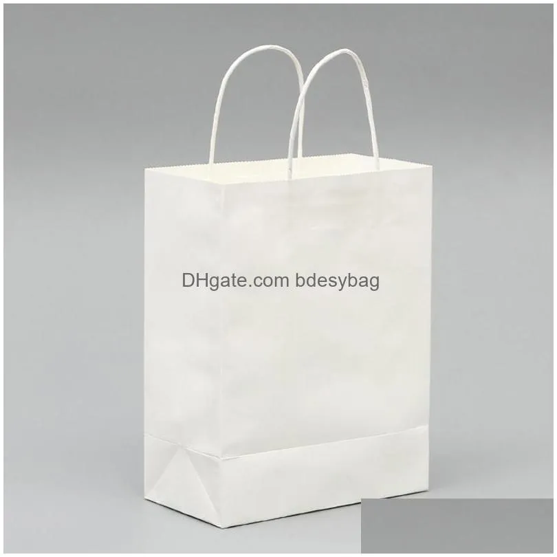 elegant white paper gift bag small size kraft wedding party favor gift bags with handle excellent quality