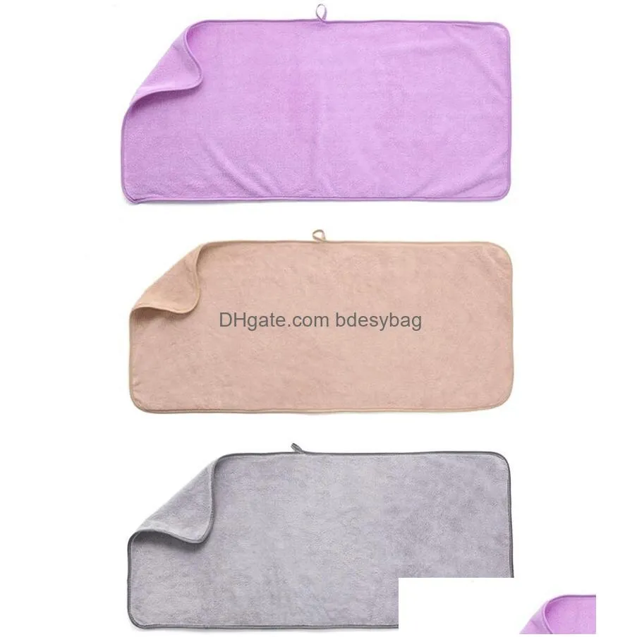 Towel Thickened Absorbent Coral Veet Cut Edge Towels Plain Wash Soft Face Towel For Home Polyester Drop Delivery Home Garden Home Text Dhqjz