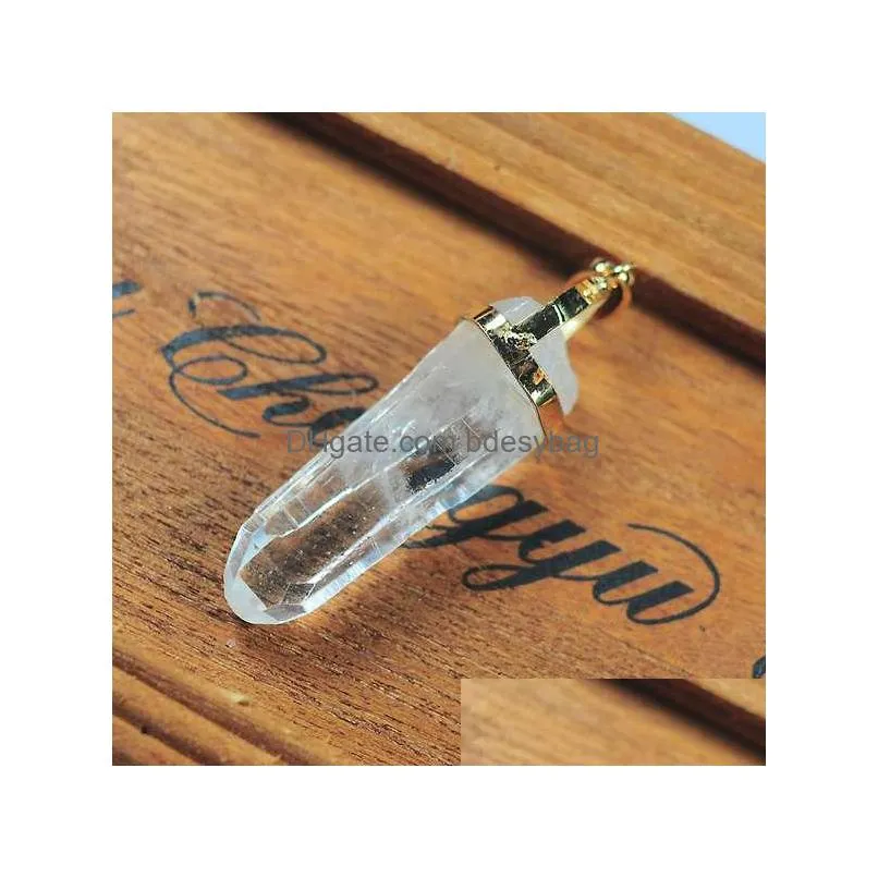 natural quartz crystal column pendant crystal cluster necklace ladies jewelry collection popular atmosphere simple